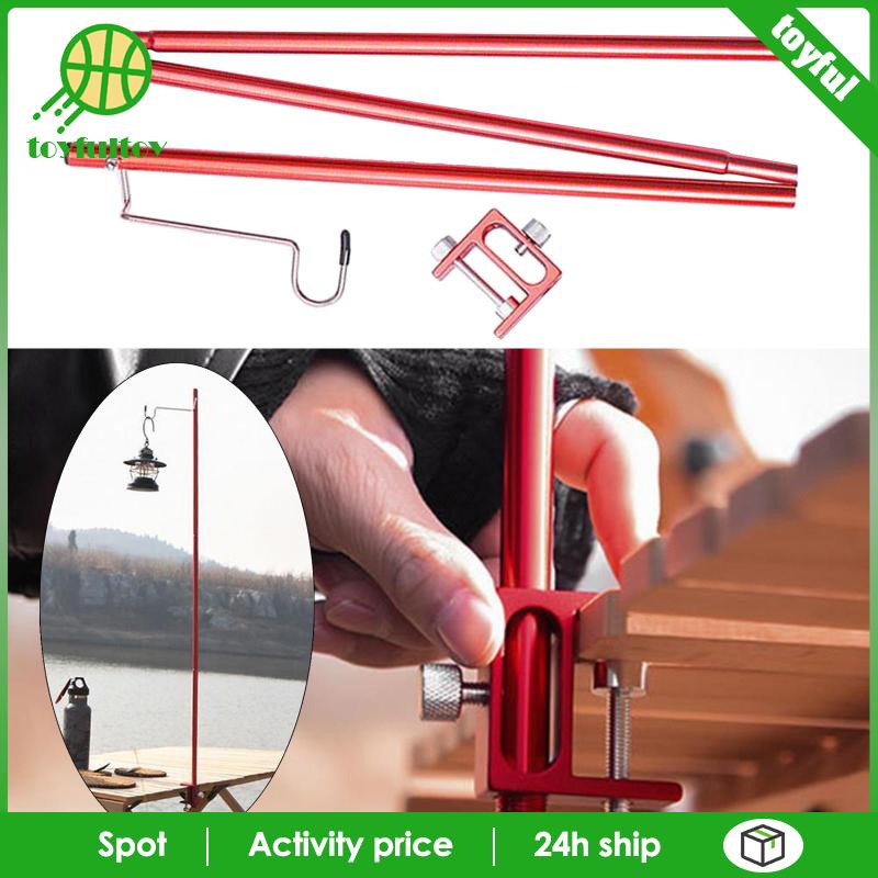 Giá Đỡ Đèn Cắm Trại Gấp Gọn Kèm Móc Màu Đỏ Tiện Dụng