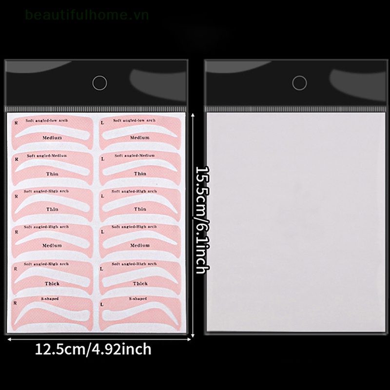 Bộ 24 Cặp Khuôn Hỗ Trợ Định Hình Lông Mày Tiện Dụng