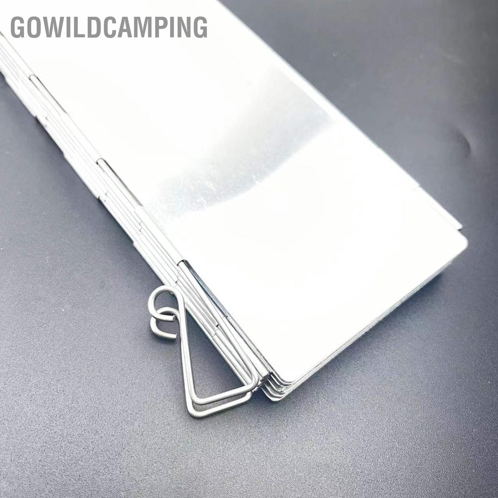GoWildCamping 10 miếng kính chắn gió bếp cắm trại ngoài trời, hợp kim nhôm siêu nhẹ có thể gập lại có chốt, kèm túi vải