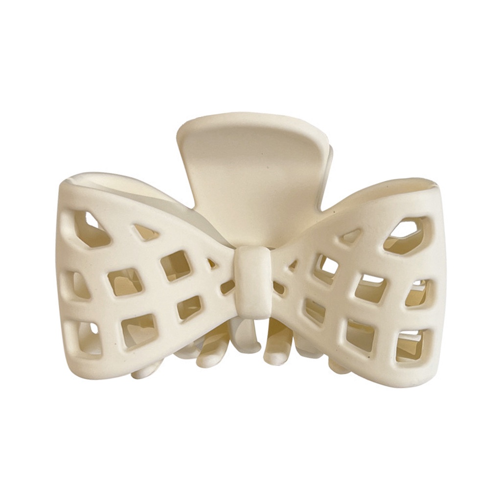 Kẹp Tóc Hình Nơ Màu Đen / Be Chống Trượt Phong Cách Retro Dành Cho Nữ