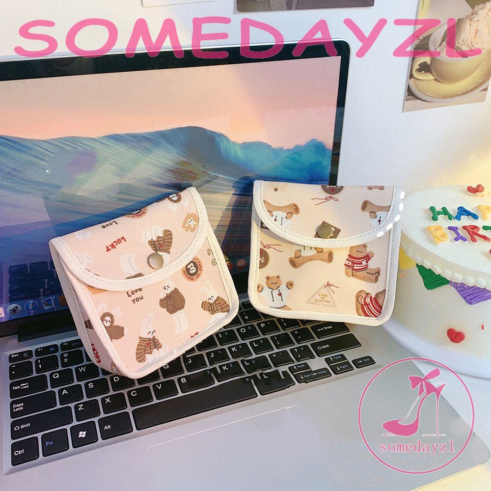 Ví Đựng Thẻ / Tai Nghe / Tiền Xu Có Khóa Kéo Họa Tiết Thỏ Dễ Thương