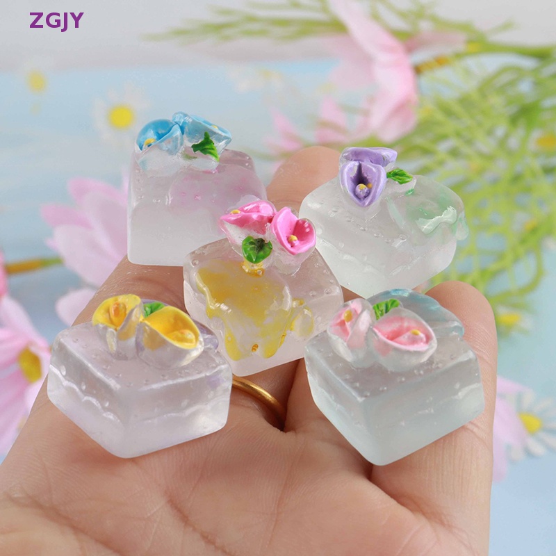 Set 5 Mô Hình Bánh Kem Mini Bằng Nhựa Trong Suốt Phát Quang Độc Đáo Mới