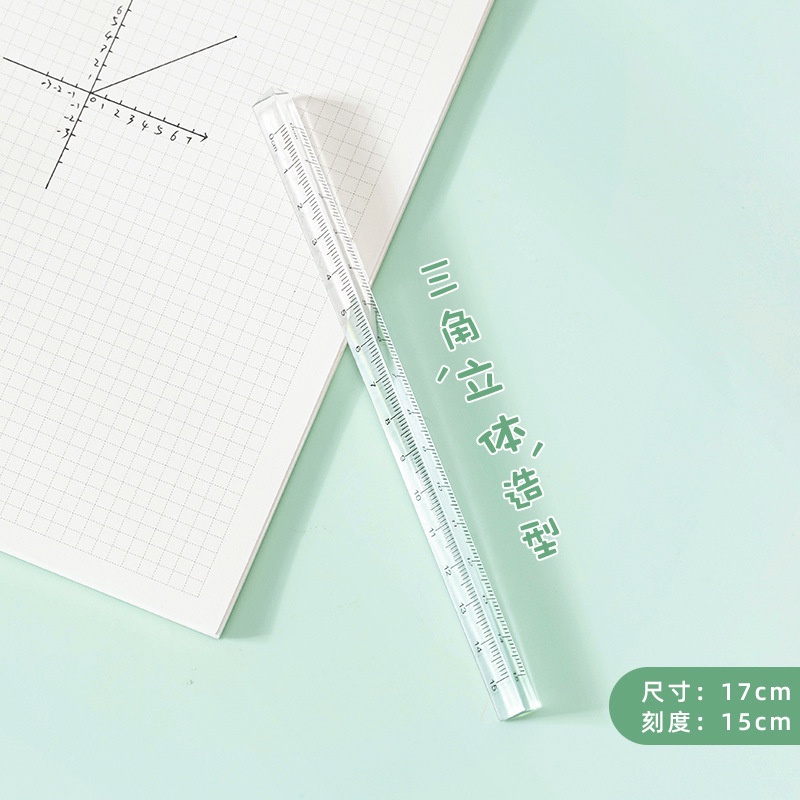 Thước Vẽ Hình Tam Giác Hai Mặt Pha Lê 15cm