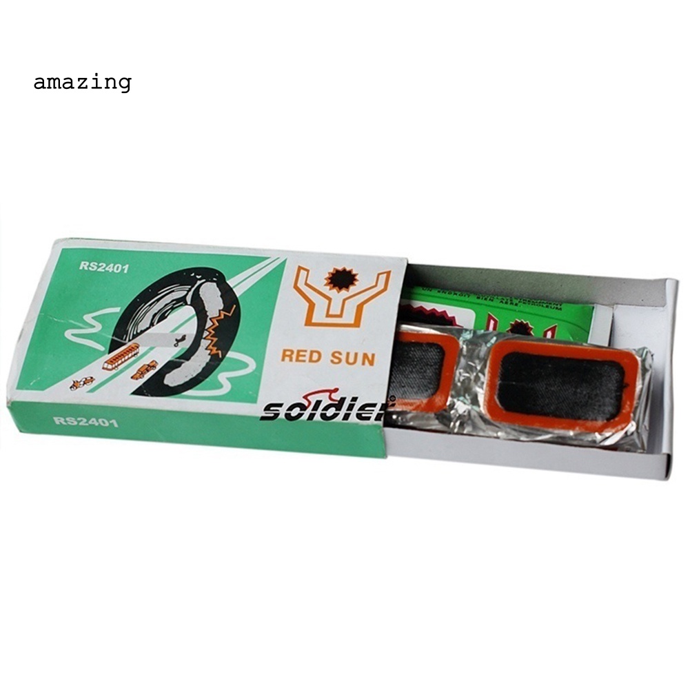 Bộ 48 Miếng Vá Lốp Xe Đạp Hình Vuông / Tròn Bằng Cao Su Tiện Dụng