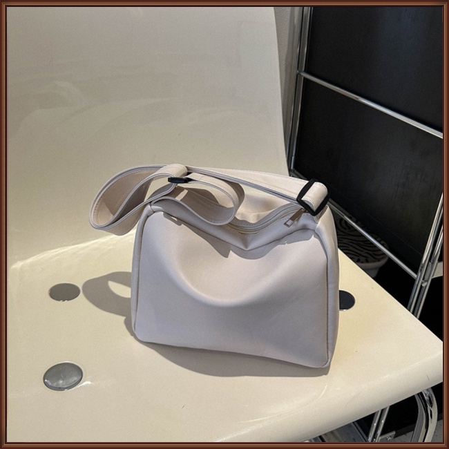 Túi Da Pu Đeo Chéo Màu Trơn Có Khóa Kéo Đơn Giản Hợp Thời Trang Cho Nữ