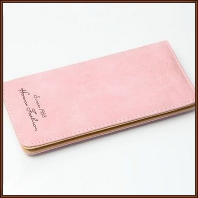 Ví Gấp 2 Bề Mặt Nhám Mềm Mại Màu Trơn Dành Cho Nữ