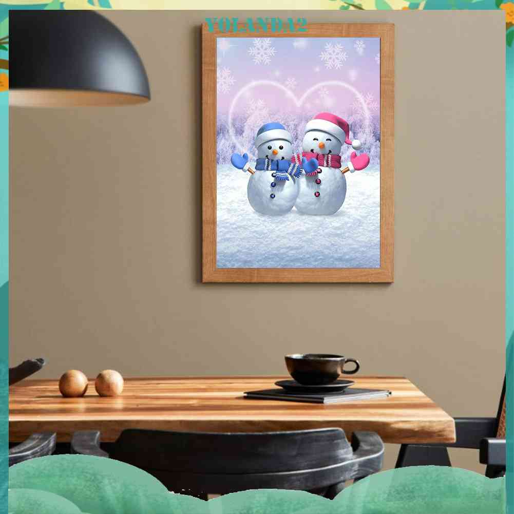 Tranh Đính Đá Kim Cương Toàn Bộ 5D DIY Hình Người Tuyết