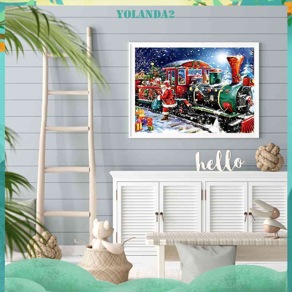 Tranh Đính Đá Kim Cương Toàn Bộ 5D DIY Hình Vẽ Giáng Sinh