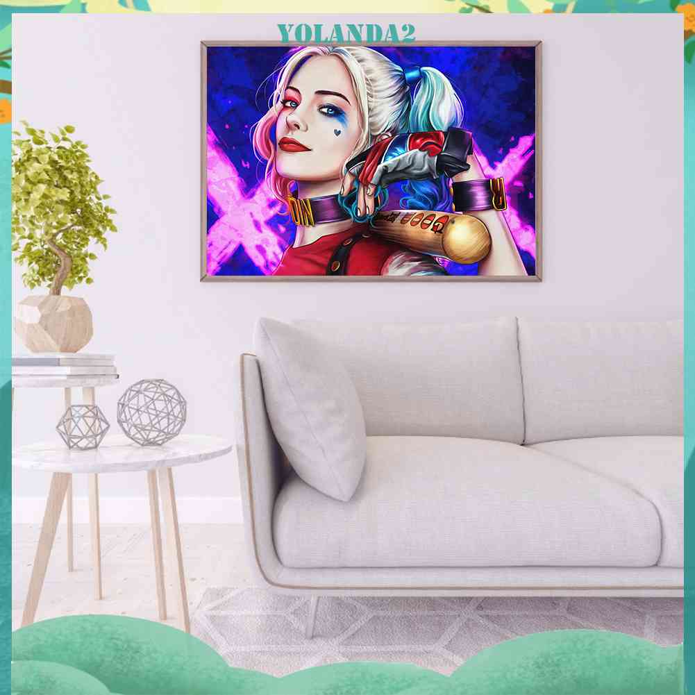 Tranh Đính Đá Kim Cương Toàn Bộ 5D DIY Hình Vẽ Harley Quinn