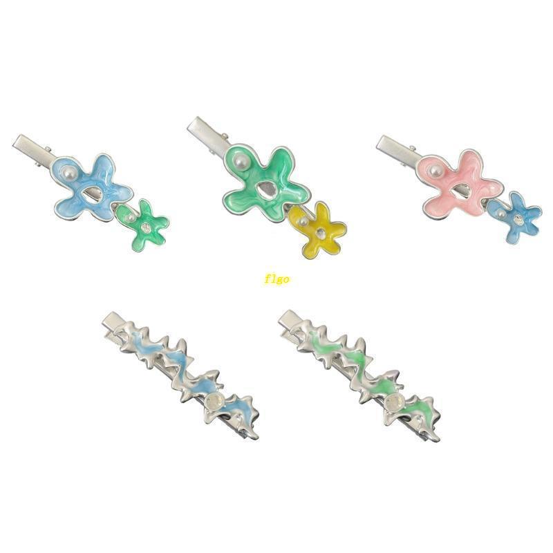 Kẹp Tóc Hình Hoa / Gợn Sóng Bằng Kim Loại Dễ Thương