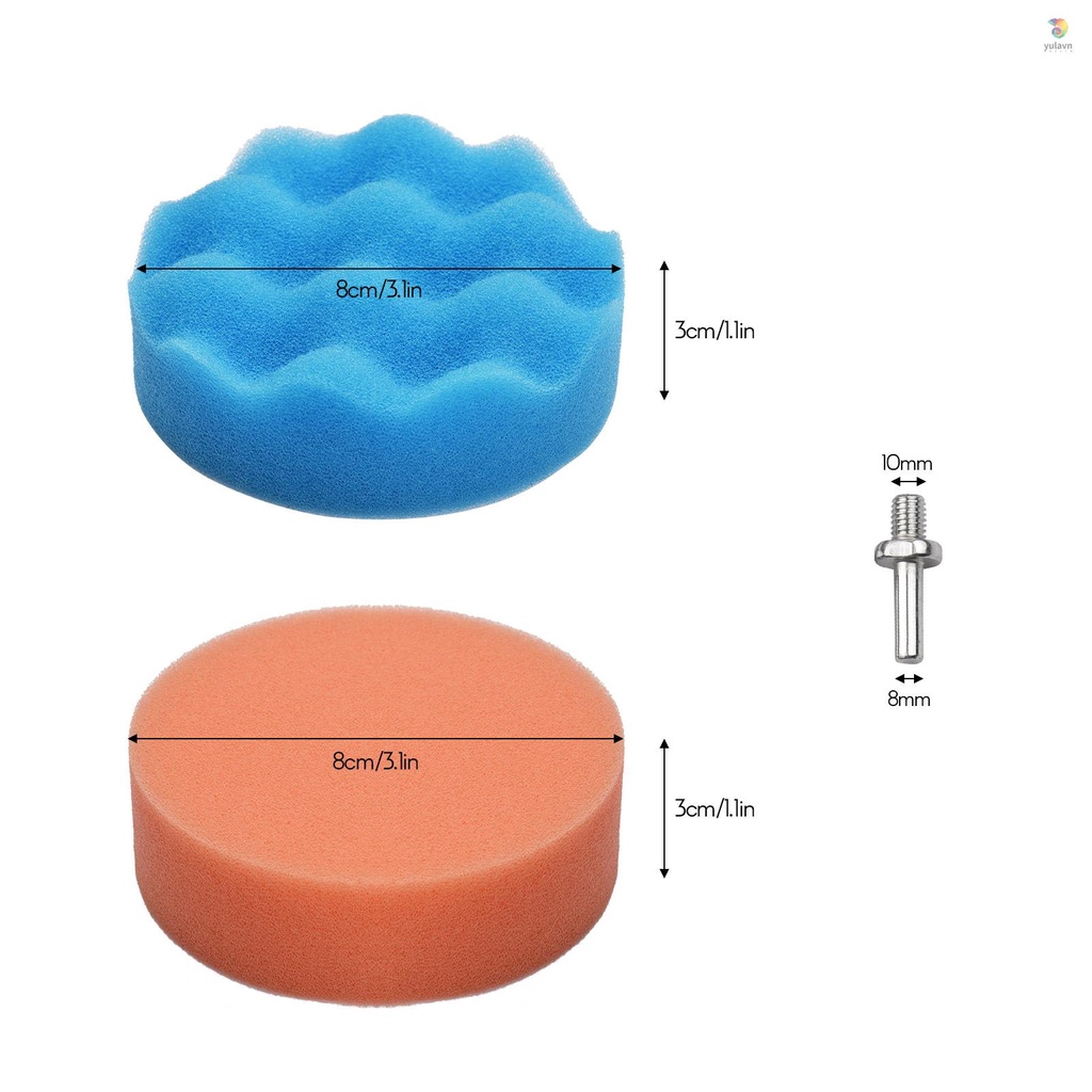 Bộ 31 Miếng Đệm Đánh Bóng 3 Inches Kèm Giấy Nhám Cho Xe Hơi