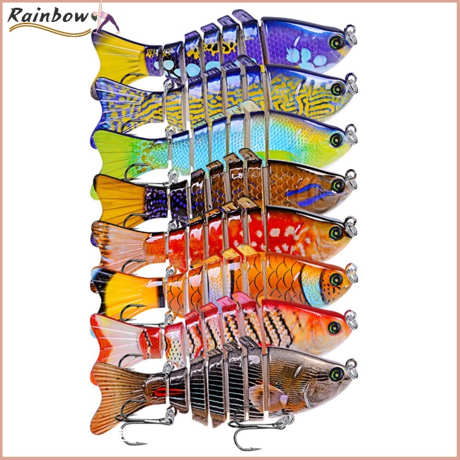 Mồi Câu Cá Giả 7 Đoạn 10cm / 15.5g Có Móc Phù Hợp Cho Nước Mặn