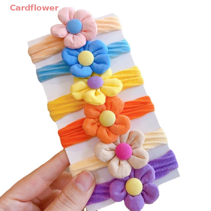 Bộ 6 Dây Cột Tóc Cao Su Co Giãn Đính Hoa Ngọt Ngào Cho Bé Gái