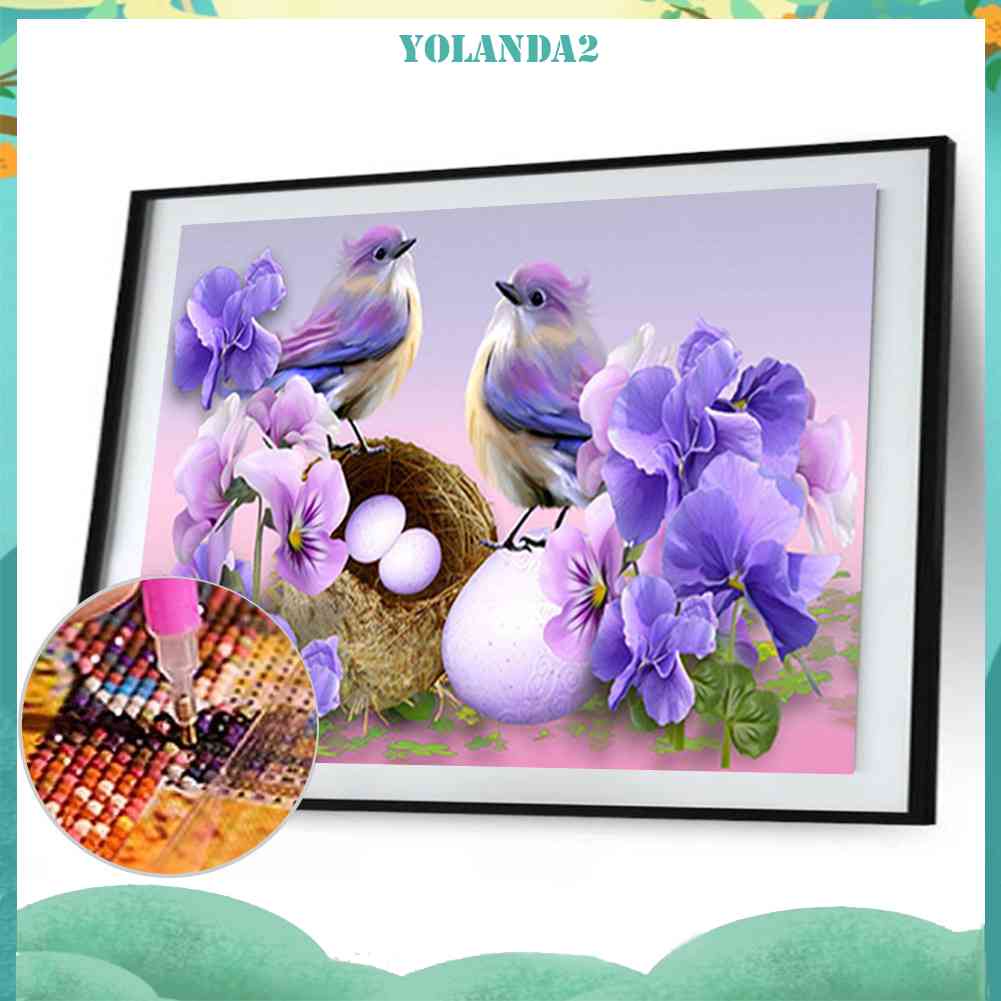 Tranh Đính Đá 5D Tự Làm Hình Chim Dễ Thương