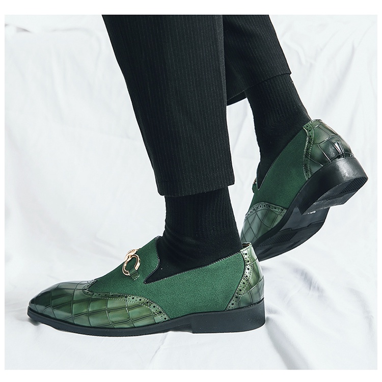 Giày Da Lộn Mũi Nhọn Màu Sắc Sang Trọng Cho Nam