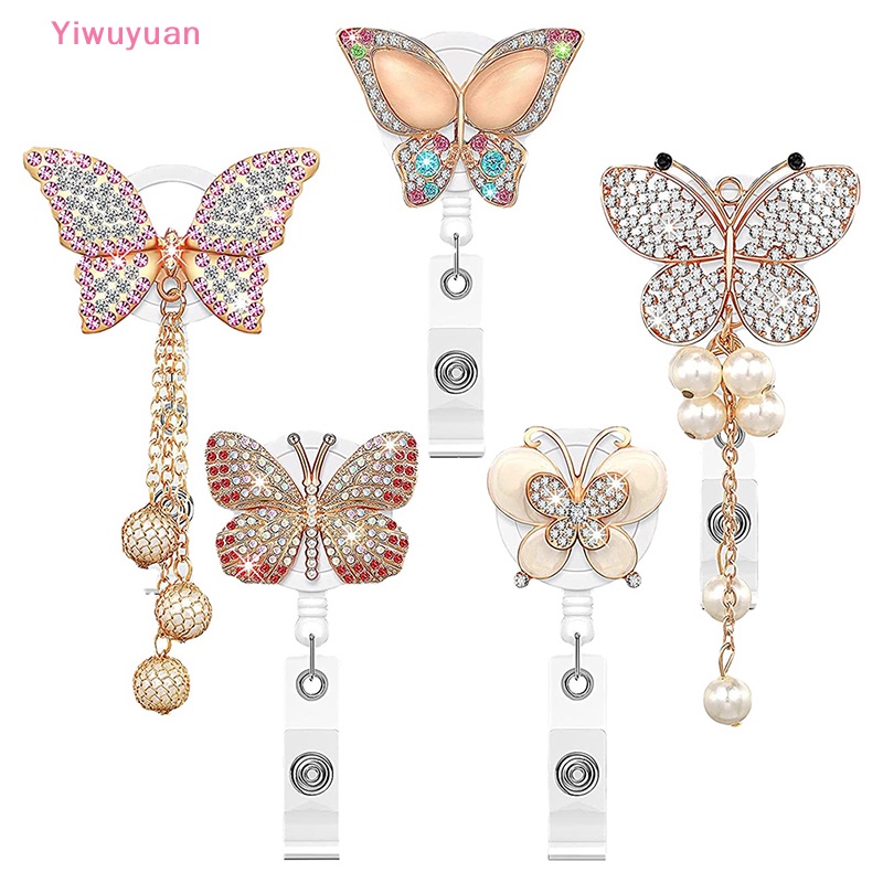 (MớI) Kẹp Tên / Danh ThiếP ĐíNh Đá HìNh BướM Xinh XắN