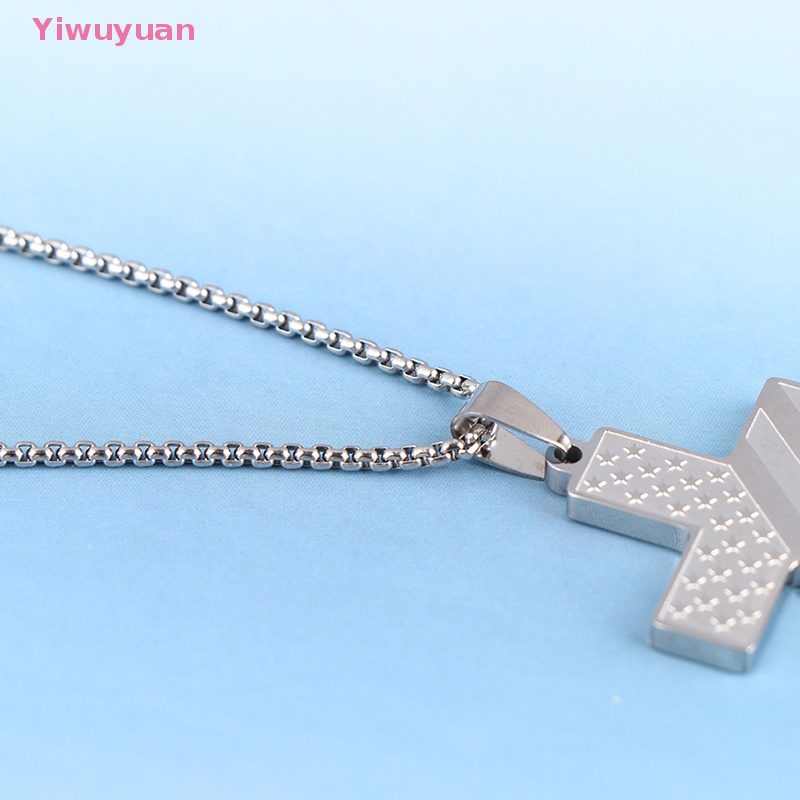 < Yiwuyuan > Vòng cổ Tưởng Niệm Thánh Giá Bằng Thép Không Gỉ Bóng Mới