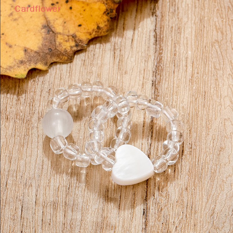 Bộ 2 Nhẫn Đính Đá Opal Hình Trái Tim Phong Cách Bohemian Thời Trang Cho Nữ