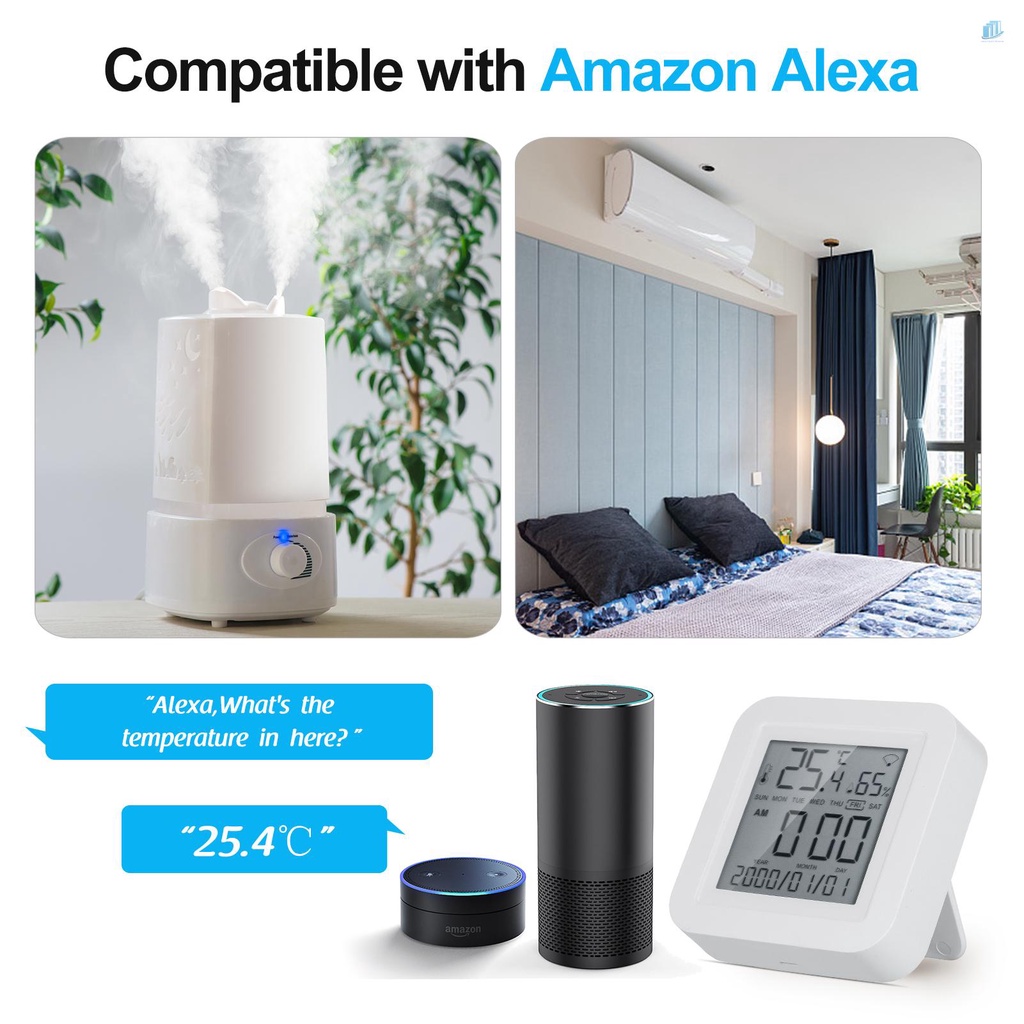 Đồng Hồ Đo Nhiệt Độ Và Độ Ẩm WIFI Màn Hình LCD Kỹ Thuật Số