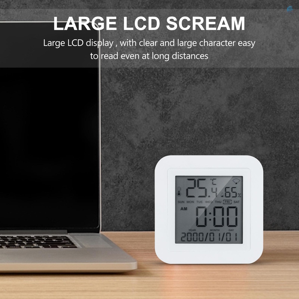 Đồng Hồ Đo Nhiệt Độ Và Độ Ẩm WIFI Màn Hình LCD Kỹ Thuật Số