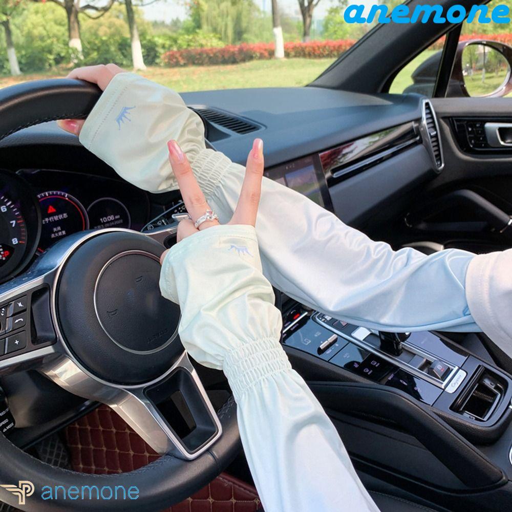 Găng Tay Chống Nắng Thoáng Khí Bằng Lụa Lạnh Màu Gradient Hình Vương Miện Dễ Thương Cho Nữ