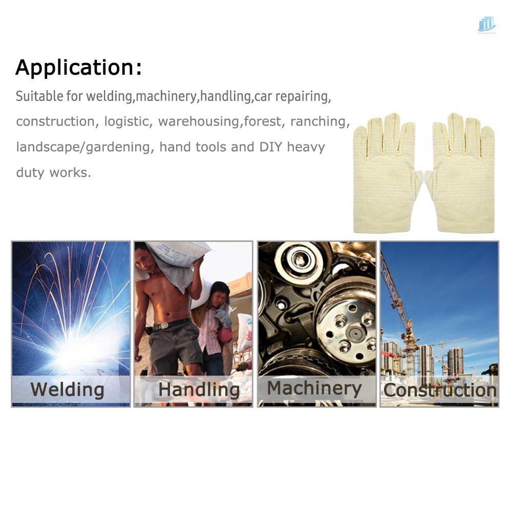 Găng Tay Bảo Hộ Bằng Vải Canvas Hai Lớp Dày Dặn Chống Trượt Chống Mài Mòn