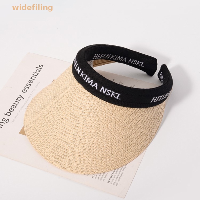 Mũ Cói Rộng Vành Hở Chóp Chống Nắng / Tia UV Có Thể Gấp Gọn Thời Trang Đi Biển Cho Nữ