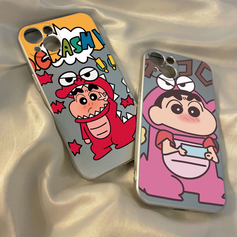 Ốp Điện Thoại Cứng Mạ Bạc Họa Tiết Khủng Long Hoạt Hình Cho iPhone138Pmax 11 714pro