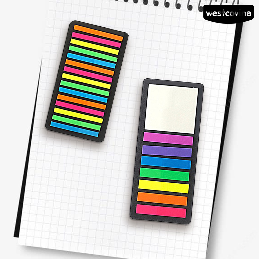 [COD]♪1 Bộ Nhãn Dán Ghi Chú Bằng PVC Màu Huỳnh Quang Chống Thấm Nước Hình Mũi Tên