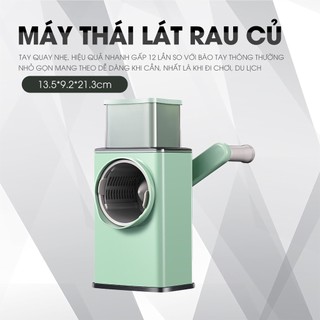Máy thái lát rau củ đa năng kèm 6 lưỡi dao cắt - thái lát bào cắt củ quả, máy bào sợi rau củ