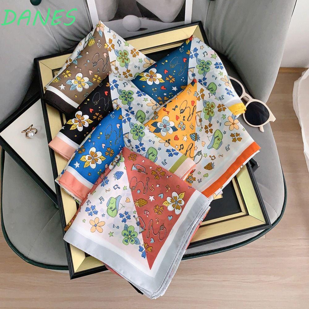 Khăn Choàng Cổ Hình Vuông In Họa Tiết Hoa Phong Cách Vintage Thanh Lịch Dành Cho Nữ