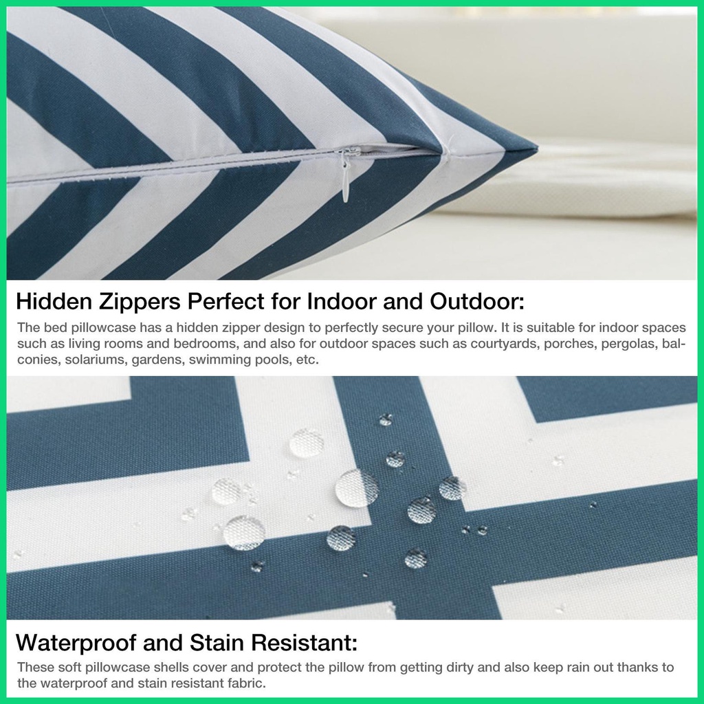 Vỏ Gối Vuông 18x18 in Họa Tiết Hình Học Chống Nước Phong Cách Boho Trang Trí Nhà Cửa