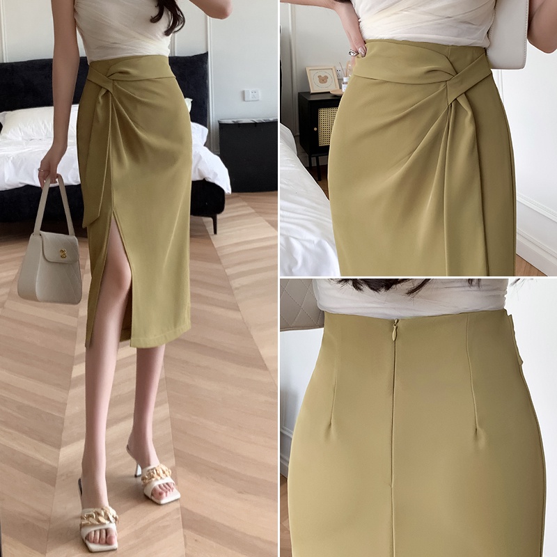 Chân Váy Xẻ Tà Lưng Cao Thời Trang Mùa Hè Hàng Mới Chất Lượng Cao Dành Cho Nữ