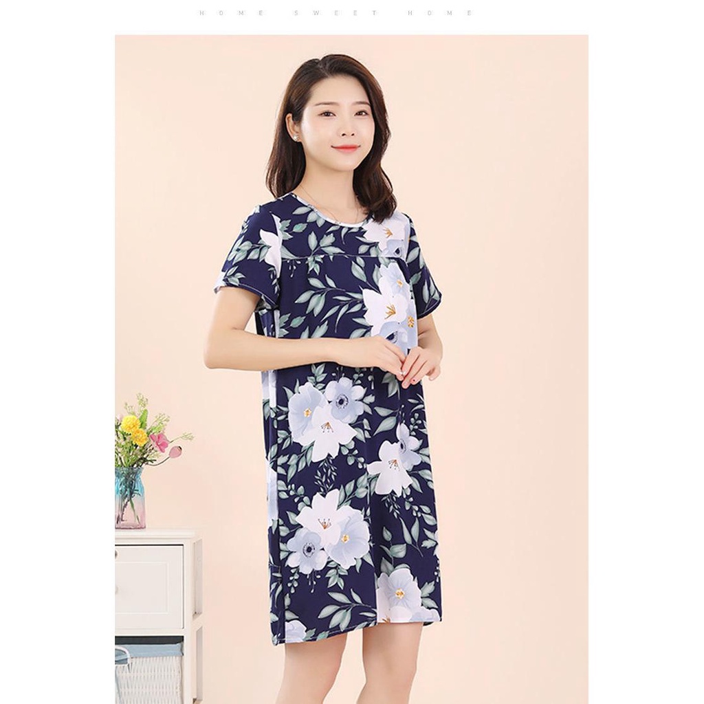 Đầm Ngủ Chất Liệu Cotton Lụa Mỏng Dáng Rộng Thời Trang Mùa Hè Cho Nữ
