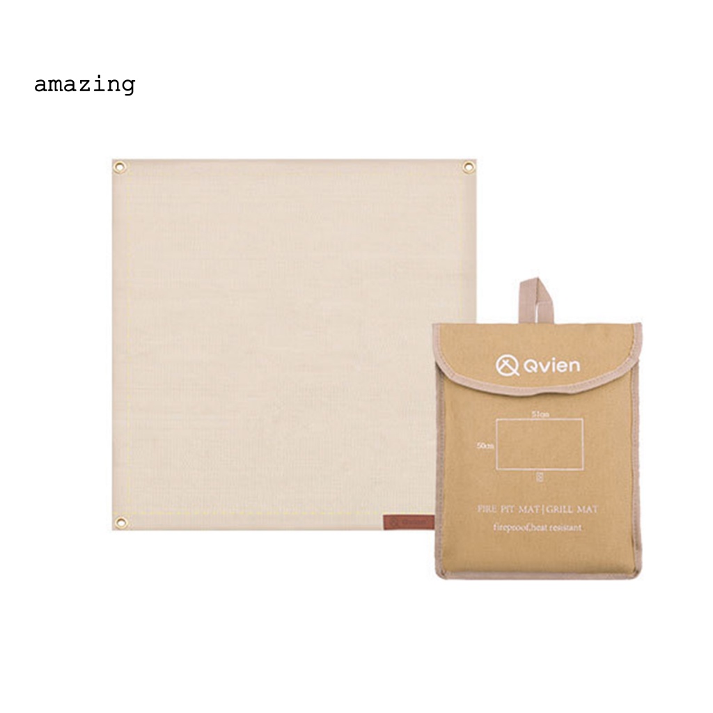 1 Set Thảm Sợi Thủy Tinh Chống Cháy Thiết Kế Mắt Đồng Dành Cho Cắm Trại
