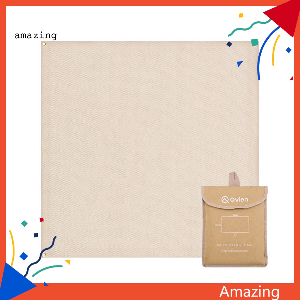 1 Set Thảm Sợi Thủy Tinh Chống Cháy Thiết Kế Mắt Đồng Dành Cho Cắm Trại