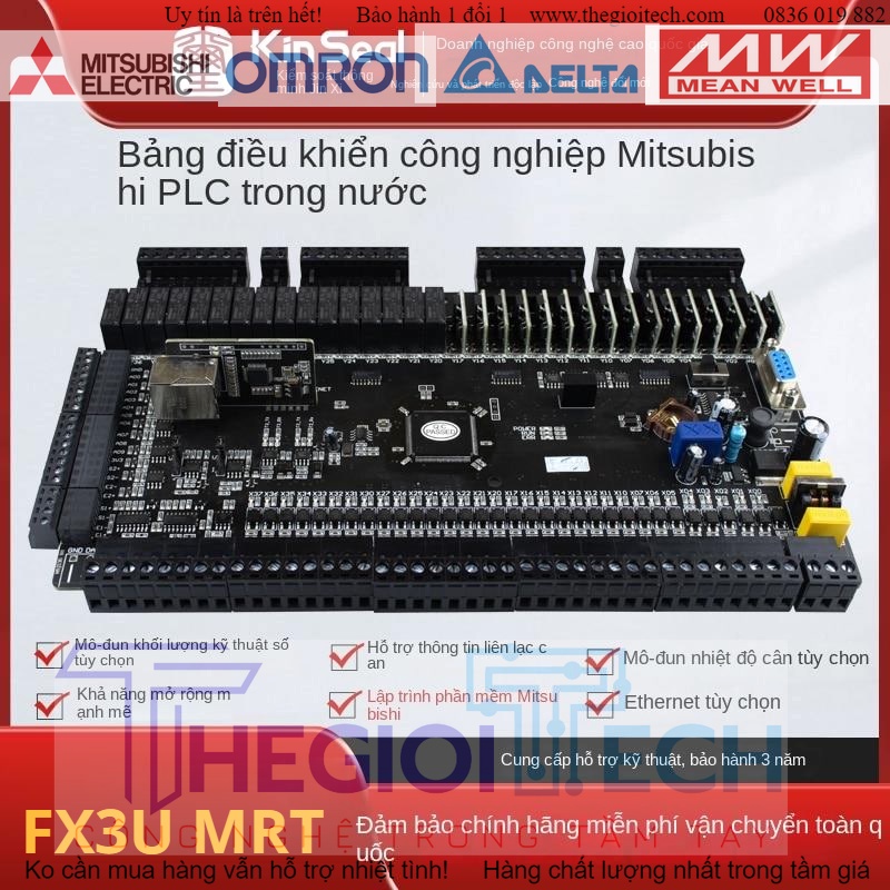 Bộ điều khiển logic Kinseal PLC công nghiệp Mitsubishi fX2N/fX3U hỗ trợ mô-đun Ethernet, đầu cân, đọc nhiệt độ - SU3P-32MT-10A2D - Mô đun 16X16Y