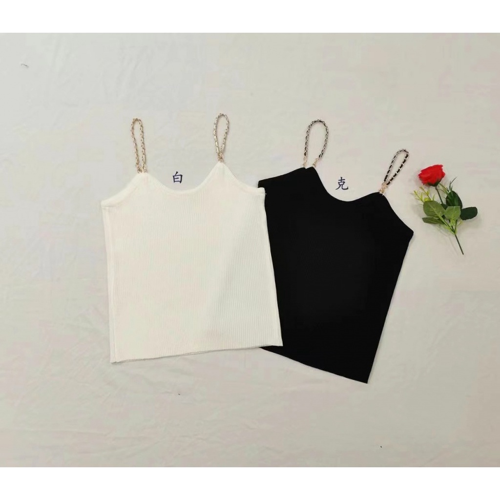 Áo Hai Dây Ngắn Dáng Ôm Màu Đen Phong Cách Pháp Thời Trang Mùa Hè 2023 Cho Nữ