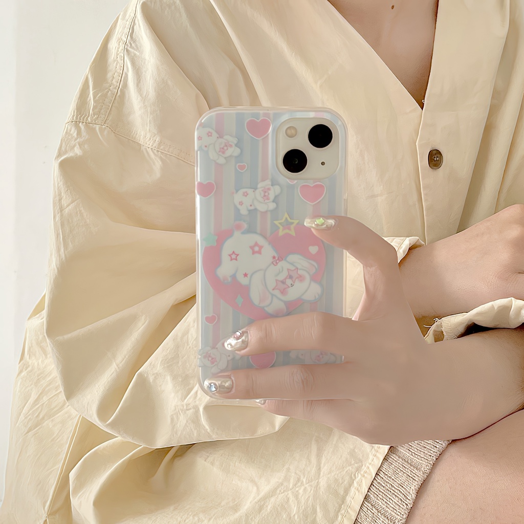 Ốp Điện Thoại Imd Silicone Mềm Trong Suốt In Hình Chú Chó Hoạt Hình Có Giá Đỡ Cho iPhone11 12 13 14 Pro Max