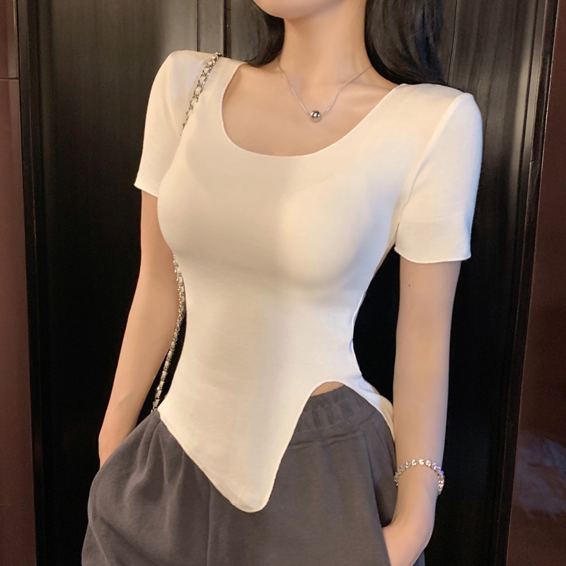 SUXI Áo Thun Tay Ngắn Dáng Ôm In Hình Gia Vị Thời Trang Mùa Hè Quyến Rũ Cho Nữ