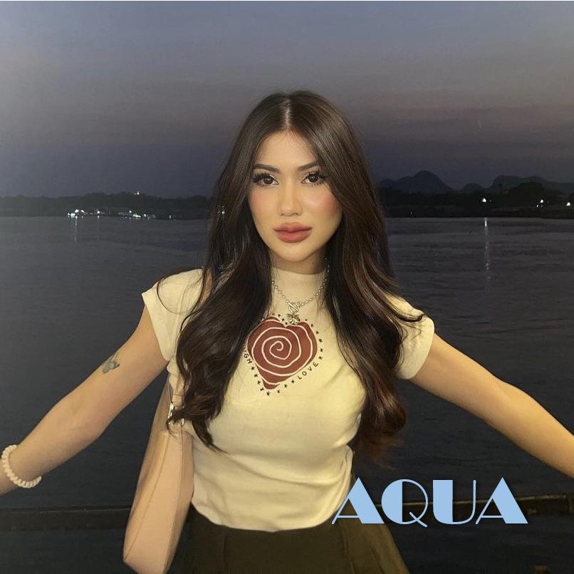 Áo Thun Crop Top Tay Ngắn In Hình Trái Tim Đơn Giản Thời Trang Mùa Hè Cho Nữ