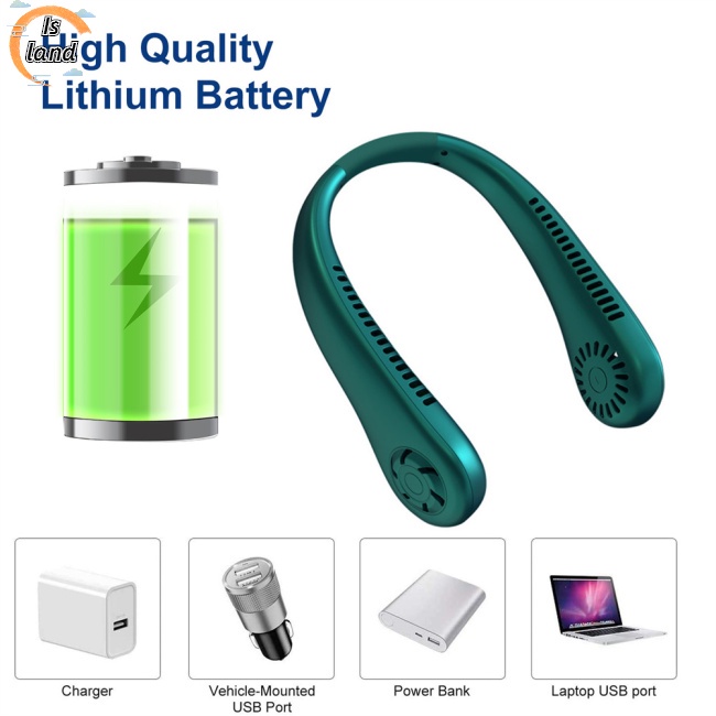 Quạt Thể Thao Mini Làm Mát Đeo Cổ 3 Chế Độ Điều Chỉnh Được Sạc Usb