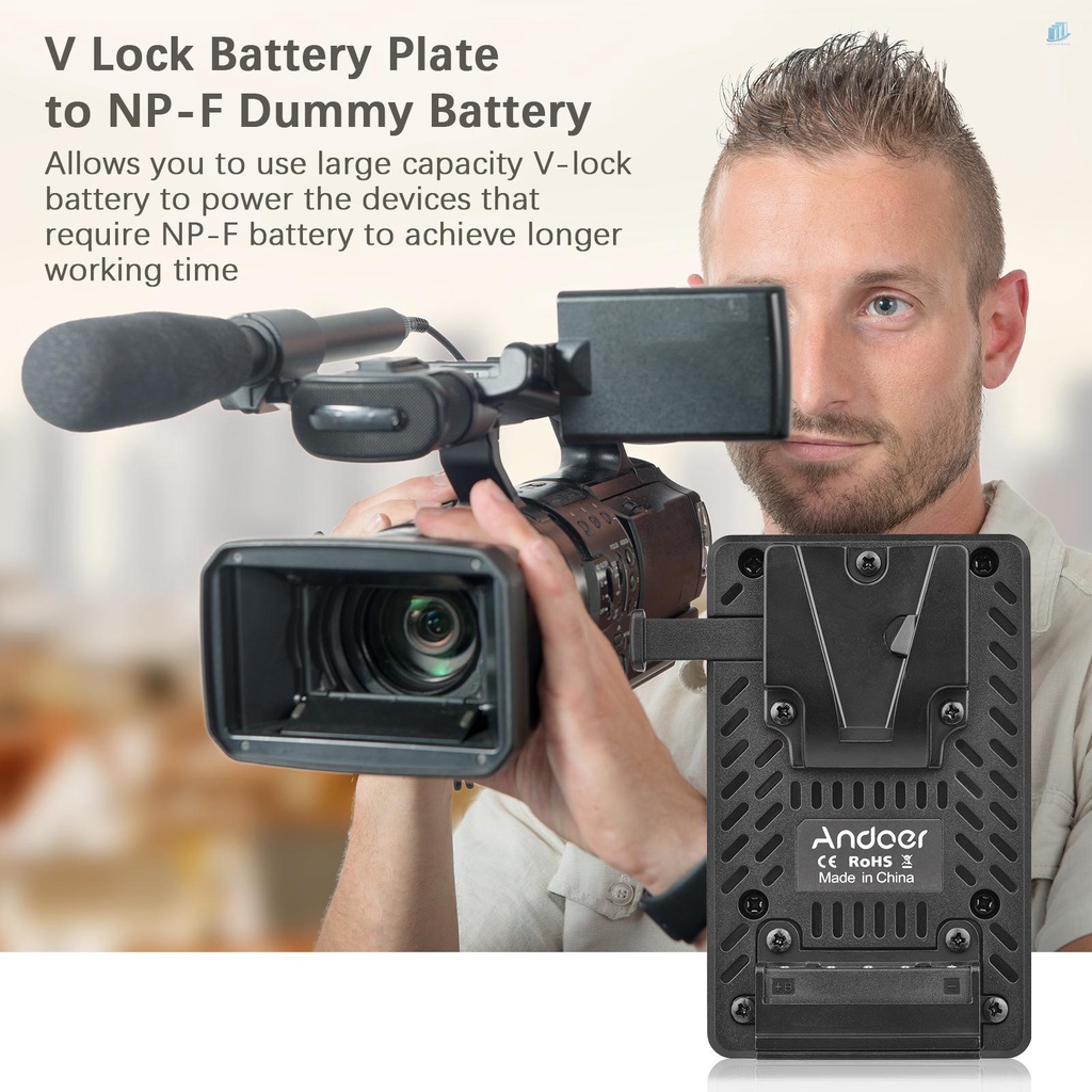 ANDOER Chip Chuyển Đổi Pin Chữ V NP-F Cho PXW-Z150 / HXR-MC2500 / MC1500C / NX3 / NX5R / NX5C / NX10