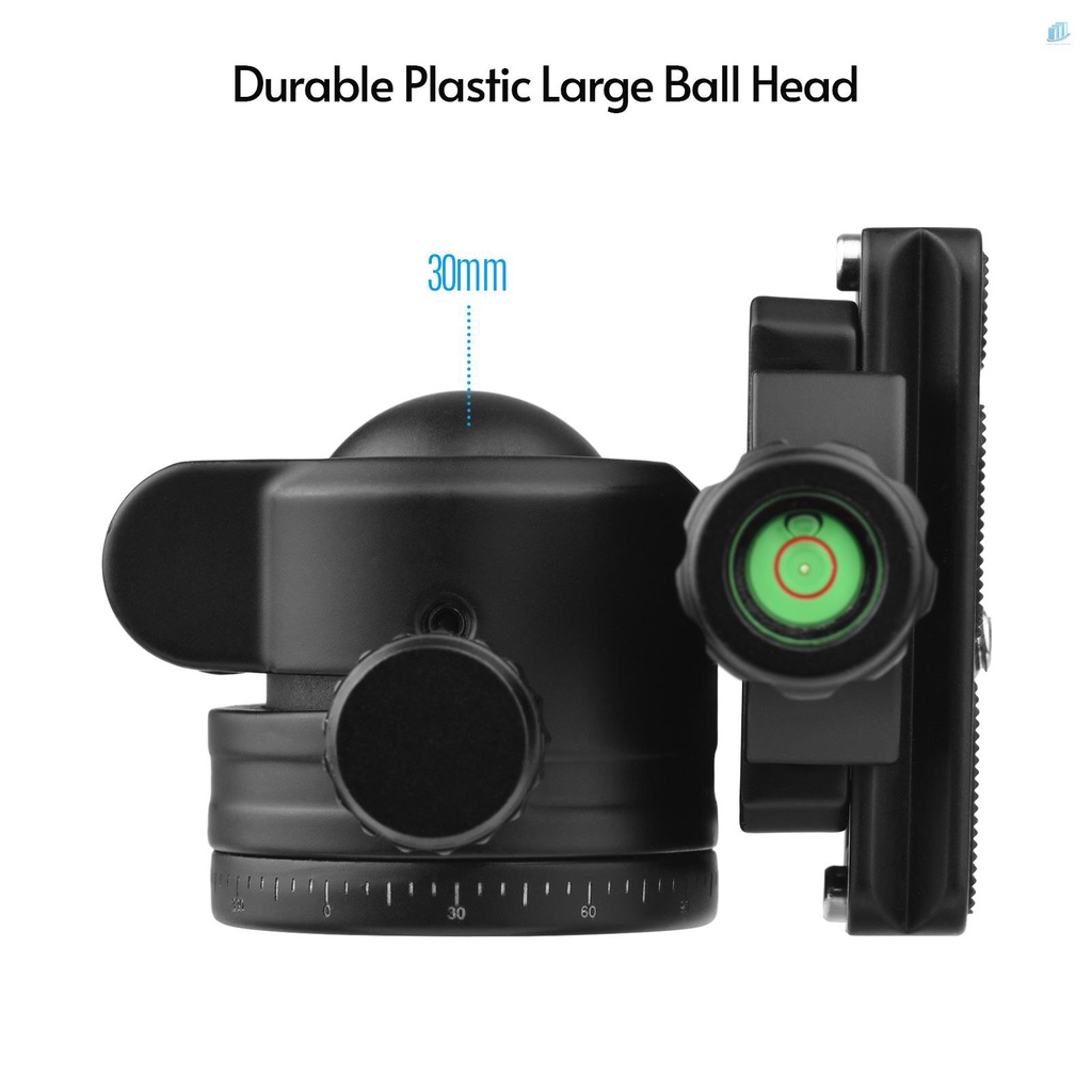 Ngàm Gắn Máy Ảnh Đầu Bi Andoer Max. 5kg / 11lbs Bằng Hợp Kim Nhôm Chịu Lực Tốt Kèm 2 Đĩa Tháo Lắp Nhanh