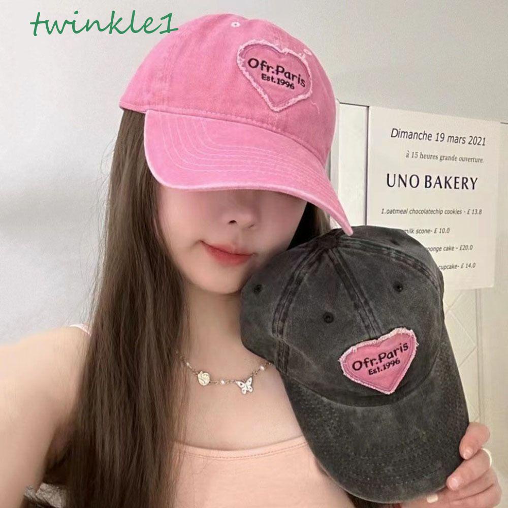 Mũ Lưỡi Trai Họa Tiết Trái Tim Lấp Lánh Đơn Giản Thời Trang Hip Hop Hàn Quốc