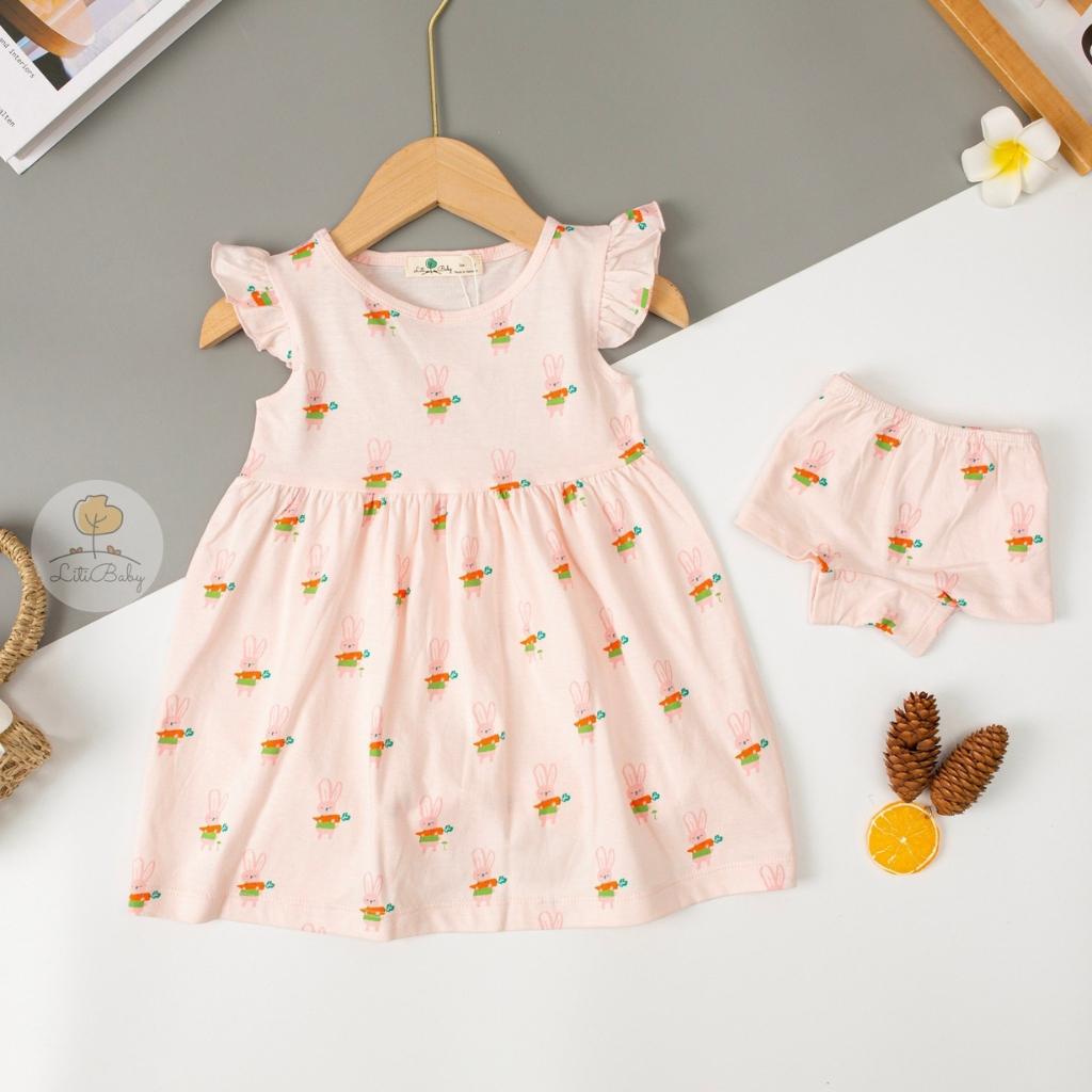 Váy bé gái chất cotton, đầm bé gái size 1-5 tuổi, đầm trẻ em SUNKIDS1 có nhiều màu
