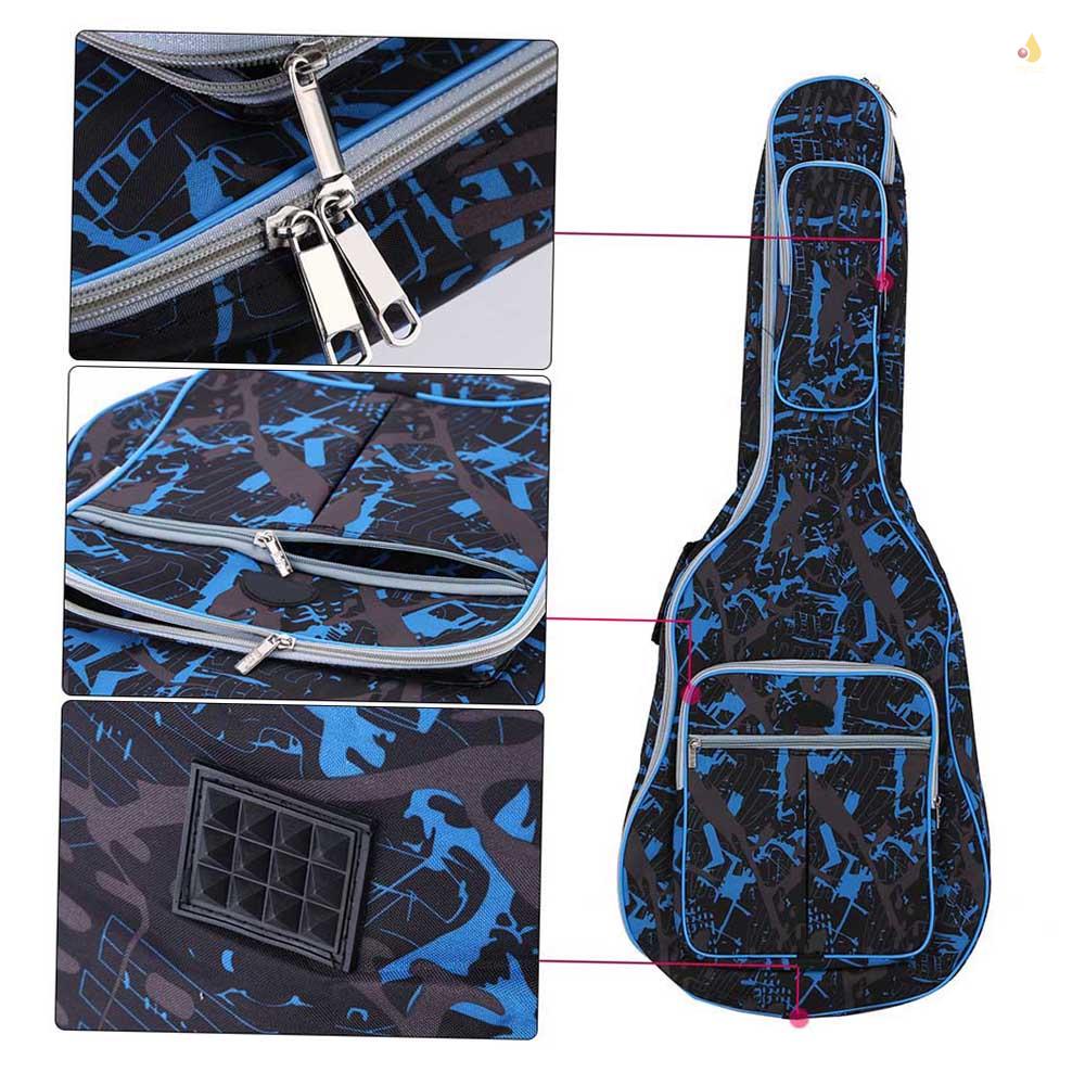 Mynice Túi Đựng Đàn Guitar 41Inch 600D Bằng Vải Oxford Không Thấm Nước Thêu Họa Tiết Màu Xanh Rằn Ri