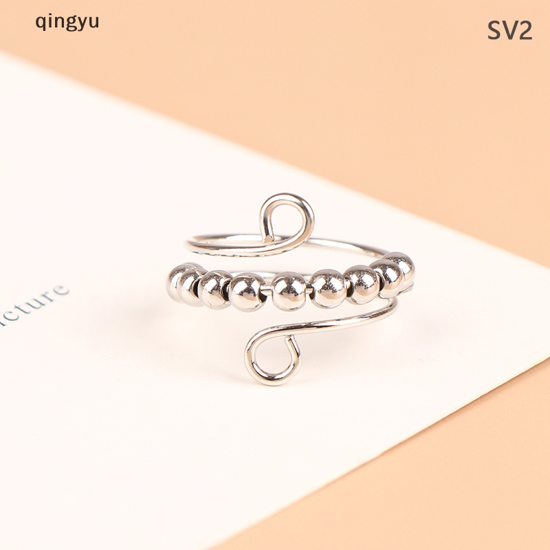 Qingyu Nhẫn Hạt Mưa Xoay Tự Do Giảm Căng Thẳng Phong Cách Bohemian