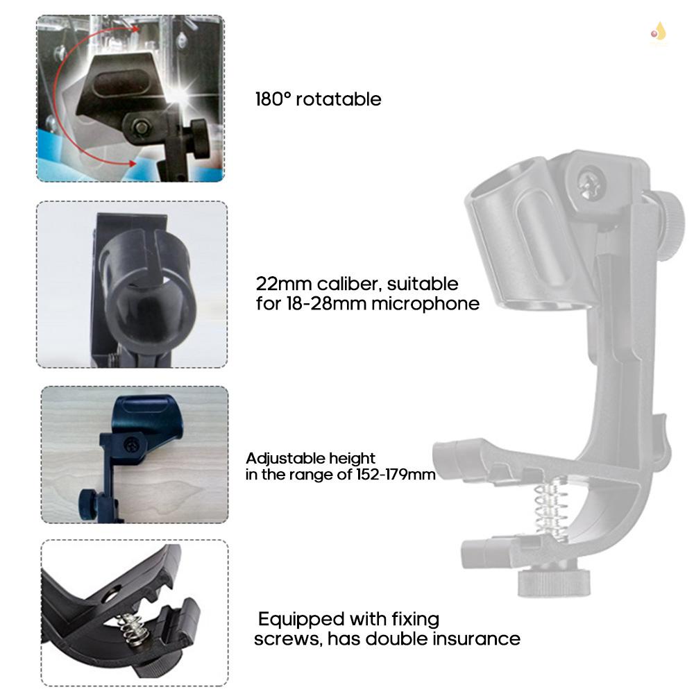 Bộ 2 Giá Đỡ Micro Có Kẹp Gắn Trống Chống Sốc Tùy Chỉnh Tiện Dụng