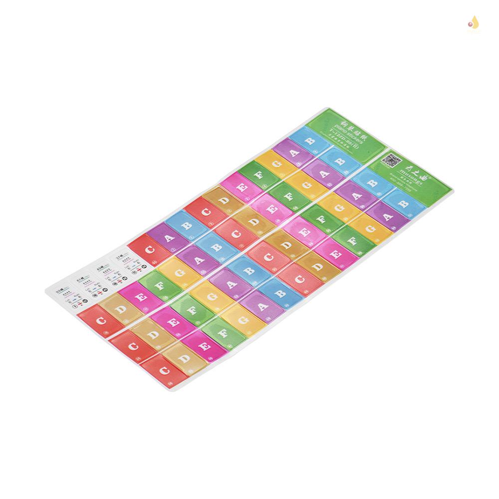 Miếng Dán Nốt Nhạc Nhiều Màu Sắc Cho Đàn Piano 37 / 49 / 61 / 88